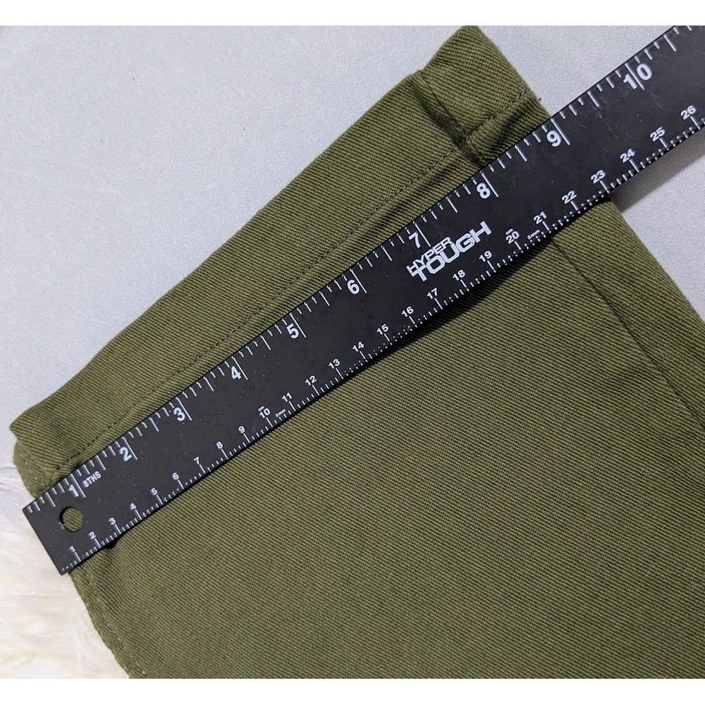 Venus Olive Green 8 Flare Leg Pants Mid Rise 5-Pocket Stretch Trousers Womens - Picture 10 of 10